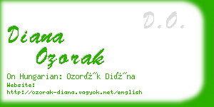 diana ozorak business card